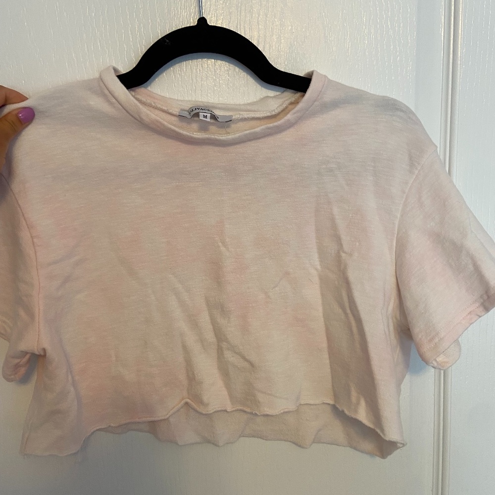Light Pink Tie Dye Cropped Tee